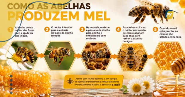 Como as abelhas produzem mel
